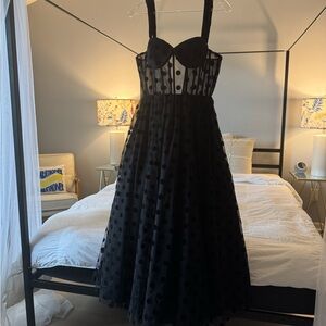 Elegant Black Polka Dot Dress MAC Duggal